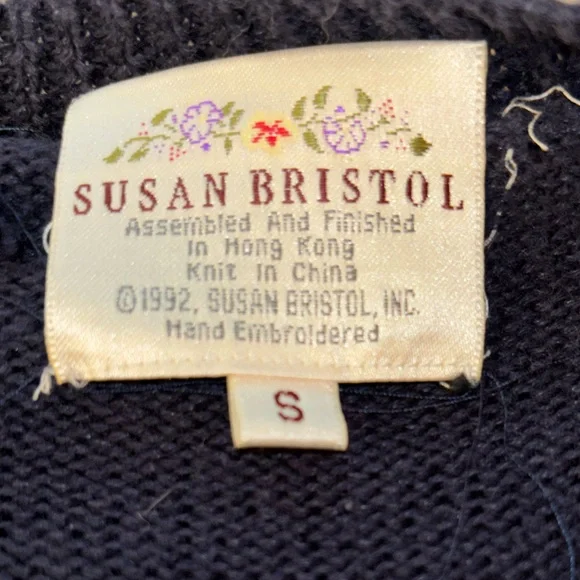 Susan Bristol vintage 1992 Christmas Cardigan Size S - Picture 6 of 6